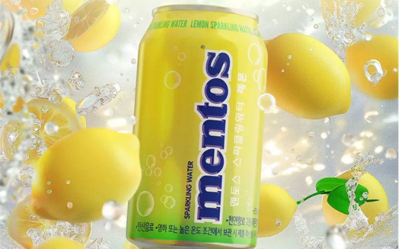 Mentos Sparkling Water Lemon 355ml