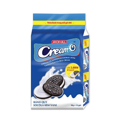 Cream-O Chocolate Sandwich Cookies Vanilla Cream 156g x 24 Bags