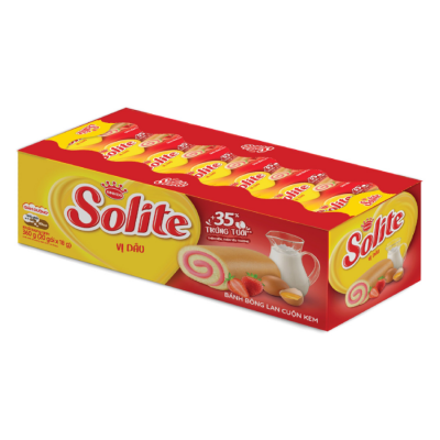 Solite Roll Sponge Cake Strawberry 360g x 12 Boxes