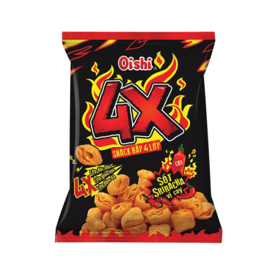 Oishi Snack Corn 4 Layers - Sriracha Sauce Spicy 68g x 60 bags