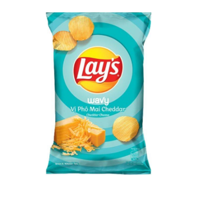 Lay's Wavy Cheese Cheddar Flavor Potato Snack 90g  x 40 Bags