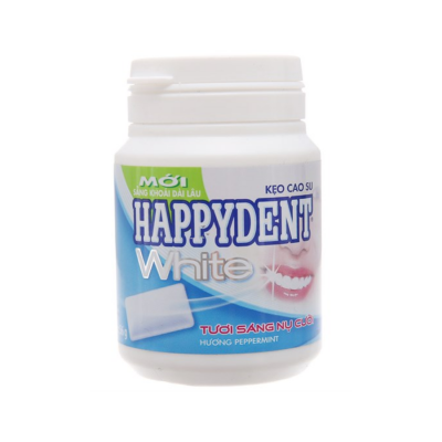 Happydent WHITE Gum Peppermint 56g x 6 Jars 12 Boxes