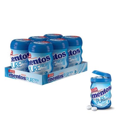 Mentos Pure Fresh Gum - Freshmint 61.25g x 6 Jars x 12 Blocks