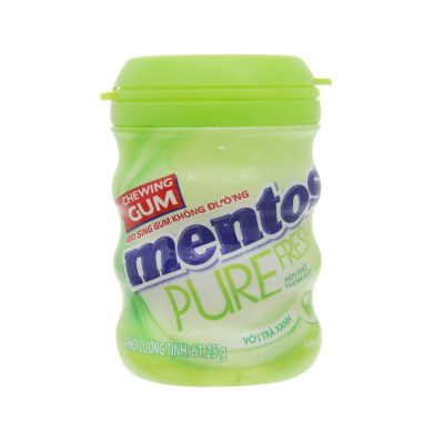Mentos Pure Fresh Gum - Lime Mint 61.25g x 6 Jars x 12 Boxes
