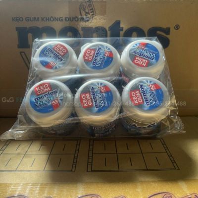 Mentos White Mint Gum 60g x 6 Jars x 12 Blocks