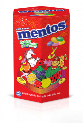 Mentos Chewy Candy – Fruit Flavor Hexagon Box 105.3g