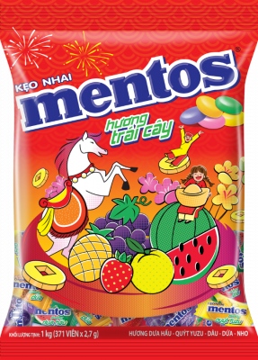 Mentos Mixed Fruit Chewables 1kg x 10 Bags
