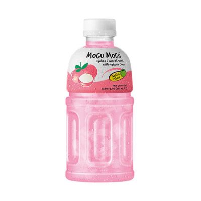 Mogu Mogu Lychee Flavored Drink With Natade Coconut 320ml x 24 Bottles