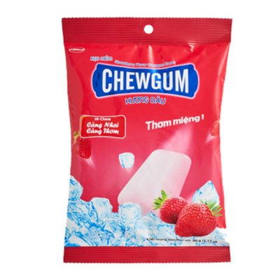 Bibica Strawberry Chewing Gum 90g x 70 Bags