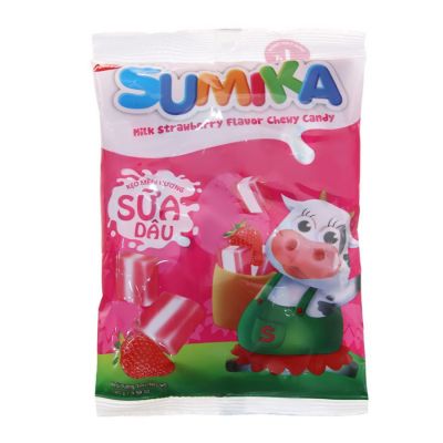 Bibica Sumika Strawberry Milk Candy 140g x 50 Bags