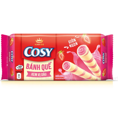 Cosy Wafer Roll Strawberry 117.6g x 24 Bags