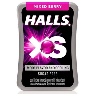 Halls XS Mixed Berry Sugar Free 12.6g x 12 jars x 24 displays