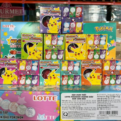 Lotte Pokemon Gum Blowing Strawberry Flavor With Stamp 3g