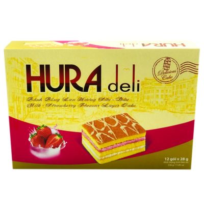 Hura Deli Milk & Strawberry Layer Cake 336g x 10 Boxes