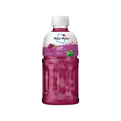 Mogu Mogu Grape Flavored Drink With Natade Coconut 320ml x 24 Bottles