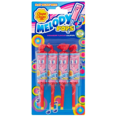 Chupa Chups Melody Lollipops Strawberry 60g(15g x 4 Pcs) x 36 Sheet