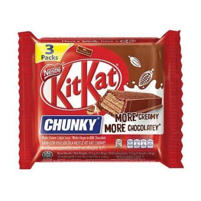 Wholesale KitKat Chocolate Chunky Cocoa 114g (3 x 38g) x 36 Bags