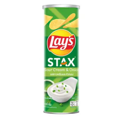 Lay's Stax Sour Cream Onion Potato Chips 150g x 18 Cans