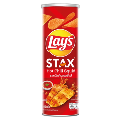 Lay's Stax Hot Chili Squid Potato Chips 100g x 16 Cans