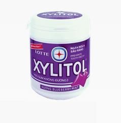 Lotte Xylitol Blueberry Mint Chewing Gum 145g Jar