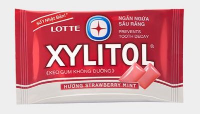Lotte Xylitol Strawberry Mint Chewing Gum 11.6g Blister