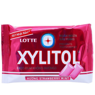 Lotte Xylitol Strawberry Mint Gum 11.6g x 15 Blisters x 20 Boxes