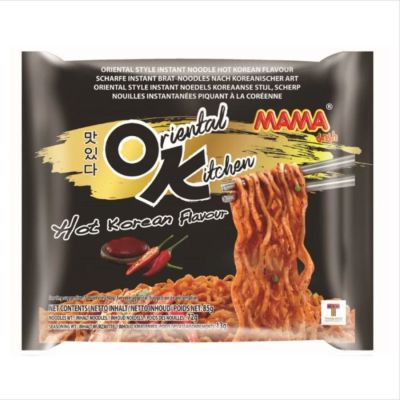 MaMa Dried Instant Noodles Oriental Kitchen Hot Korean Flavour 85g x 24 Bags