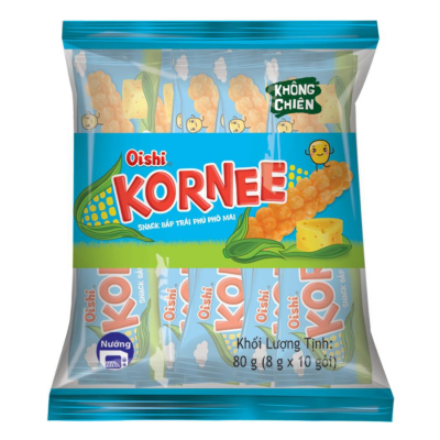 Oishi Kornee Sweet Corn and Cheese Flavor Snack 80g x 20 Bags