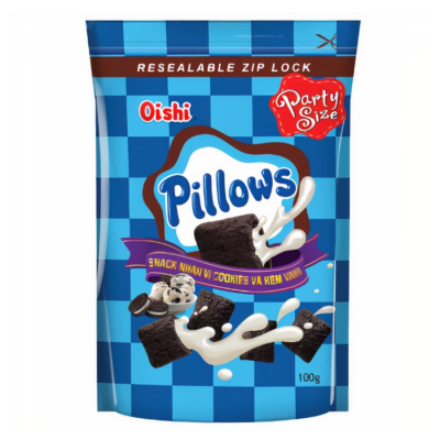 Oishi Pillows Filling Cookie Vanilla Flavor 80g x 20 Bags