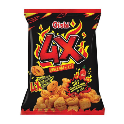 Oishi Snack Corn 4 Layers - Sriracha Sauce Spicy 68g x 60 bags