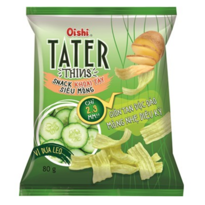Oishi Tater Potatoes with Cucumber Flavor 80g x 12 Bags