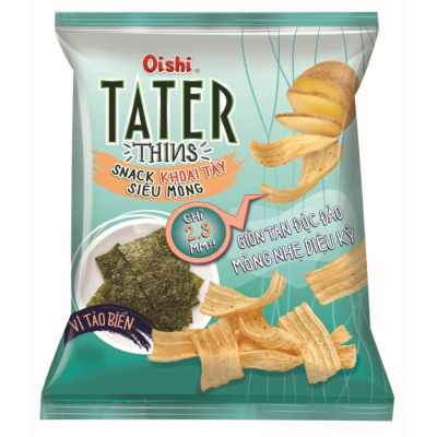 Oishi Tater Potatoes with Seaweed Flavor 75g x 12 Bags