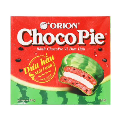 Orion Choco Pie Watermelon 28g x 12 Pcs x 8 Boxes