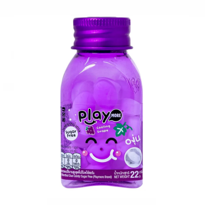 Playmore Grape Flavored Mints 22g x 6 Jars x 24 Boxes