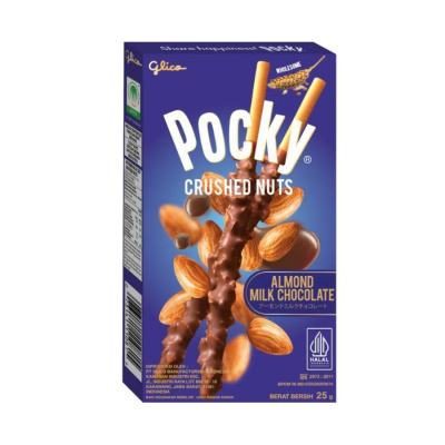 Pocky Milk Chocolate Biscuit Stick With Crushed Nuts Almond 25gr x 10 packs x 12 boxes