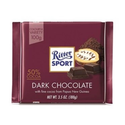 Ritter Sport Dark Chocolate 50%  cacao 100g x 12 Bars