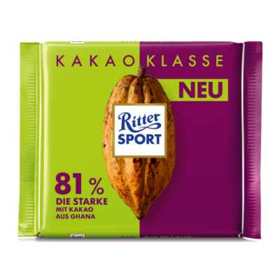 Ritter Sport Dark Chocolate 81% Cocoa 100g x 12 Bars