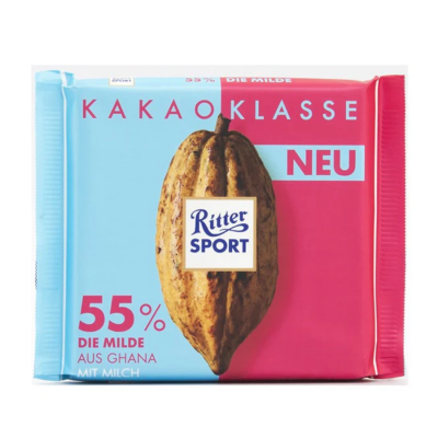 Ritter Sport Dark Milk Chocolate 55% Cocoa 100g x 12 Bars