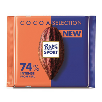 Ritter Sport Fine Dark Chocolate 74% Cocoa 100g x 12 Bars