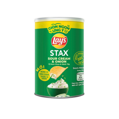 Lay's Stax Sour Cream Onion Potato Chips - 40g VN x 24 Cans