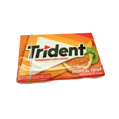Trident Sugar Free Tropical Fruit 21.6g x 12 Boxes x 6 Blocks