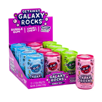 Kidsmania Getaway Galaxy Rocks Bubble Gum - Various Flavours 22g x 12Pcs x 12 Boxes