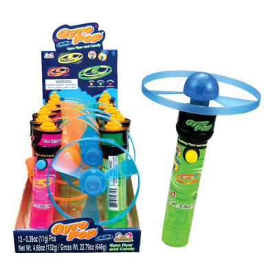 Kidsmania Gyro Pop - Glow In The Dark Candy 11g x 12Pcs x 12 Boxes