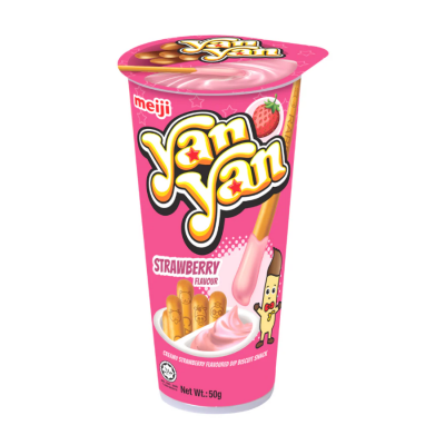 Meiji Yan Yan Strawberry Biscuits Snack 50g x 80 Cups