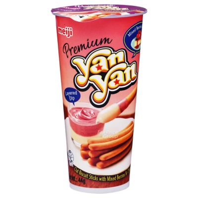 Meiji Yan Yan Mix Berries & Cheese Biscuits Snack 44g x 80 Cups