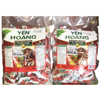 Yen Hoang Crispy Coconut Coffee Candy 500g x 20 Bags