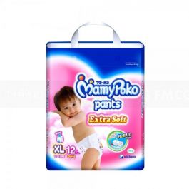 Wholesale MamyPoko Pants Extra Soft Size XL 12pcs Girl