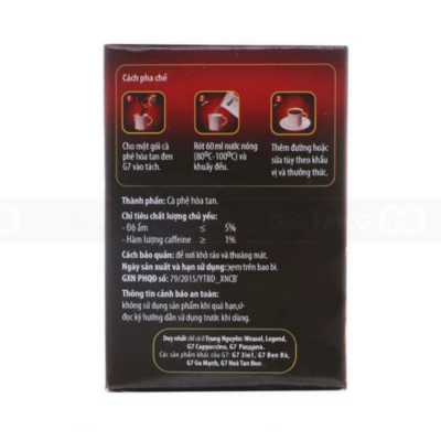 Wholesale G7 Pure Black Instant Coffee 2g x 15 Sachets x 24 Boxes