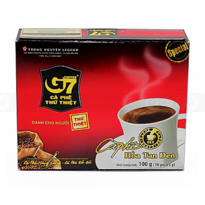 Wholesale G7 Pure Black Instant Coffee 2g x 50 Sachet x 10 Boxes