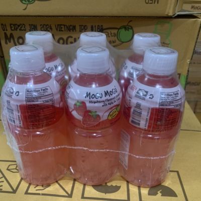 Wholesale Mogu Mogu Strawberry Flavored Drink With Natade Coconut 320ml x 24 Bottles